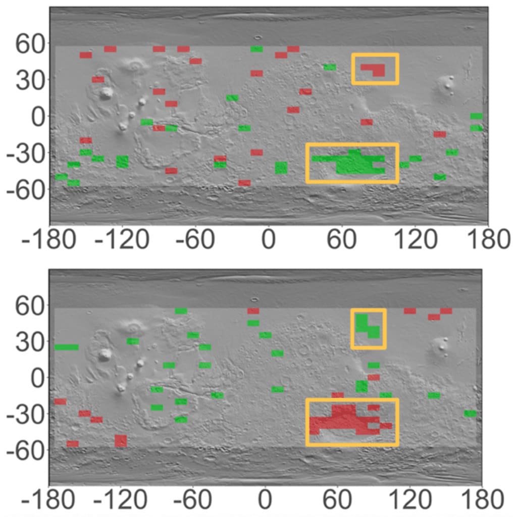 Исследование марсианских сезонов, чтобы понять, где можно найти залежи льда