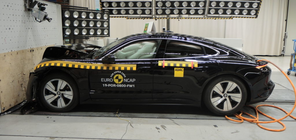 Испытания Porsche Taycan / © Euro NCAP