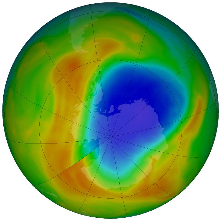 NASA - Озоновая дыра в Антарктике достигла своего наименьшего годового пика