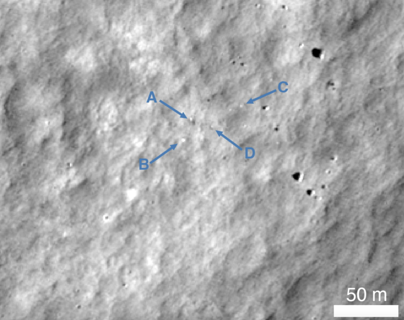 Обнаружены ударные кратеры лунного аппарата ispace