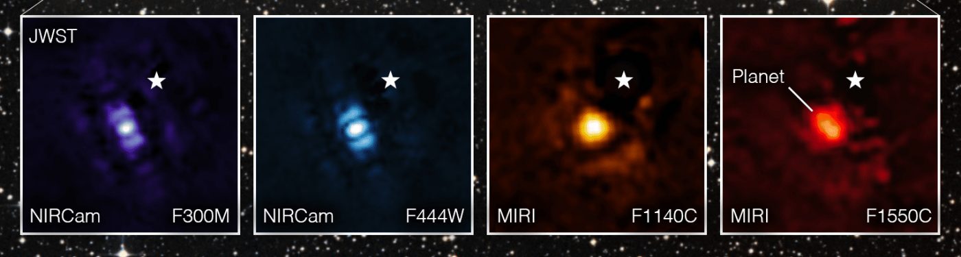 Джеймс Уэбб представляет первую экзопланету - необычное изображение далекого мира