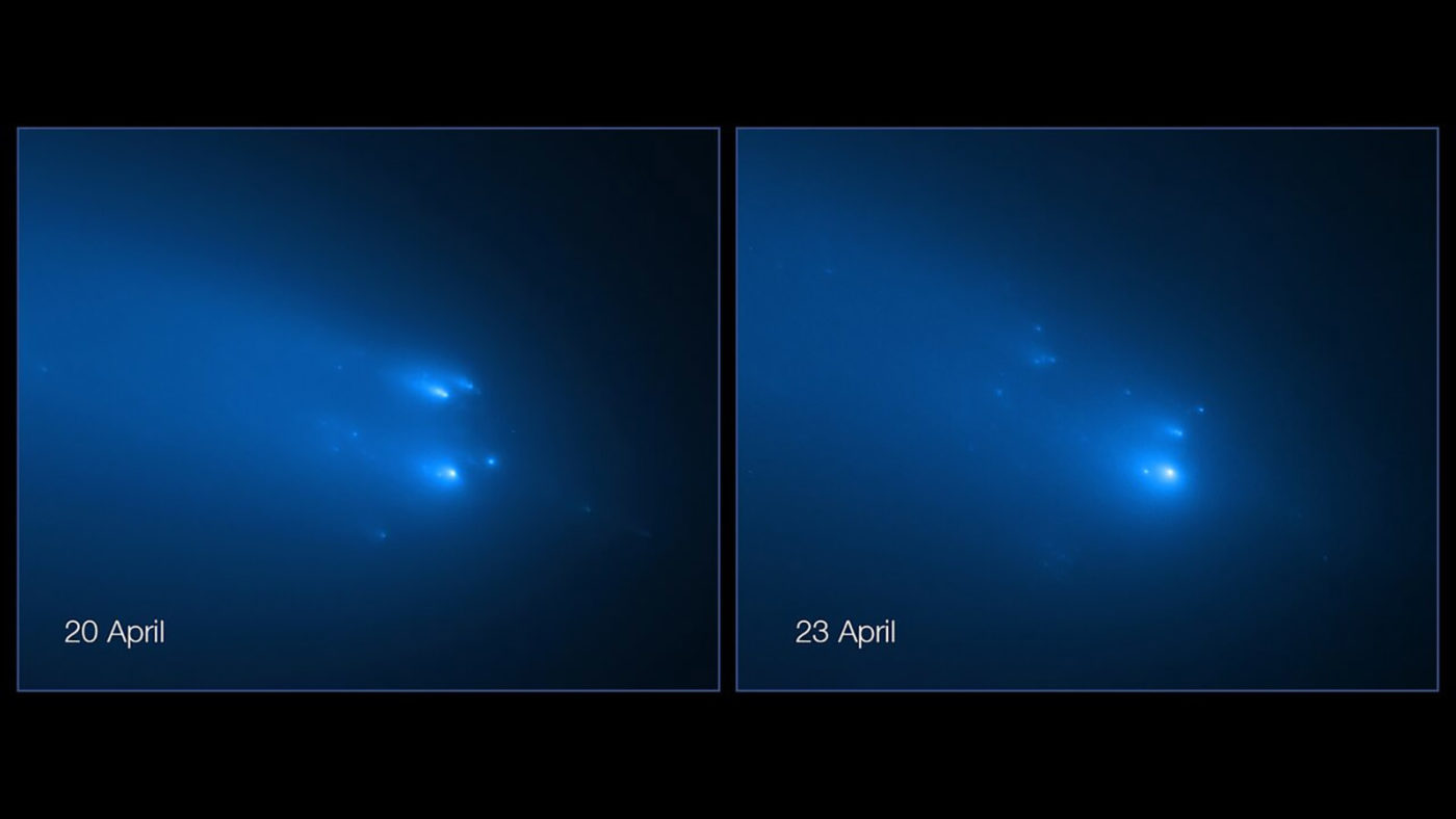 Хаббл показывает изображения разрушенной кометы ATLAS