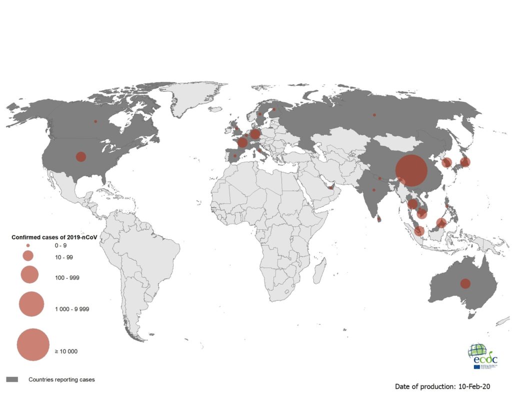 Европа, США и Австралия пока затронуты слабее стран Юго-Восточной Азии / ©ecdc.europa.eu