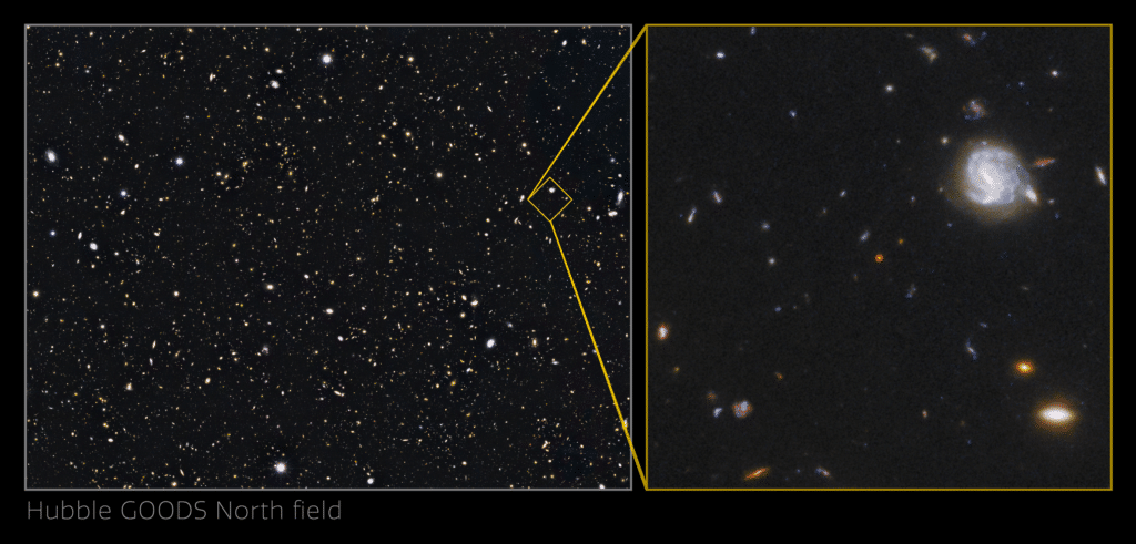 Объект GNz7q на снимке «Хаббла» / ©NASA, ESA