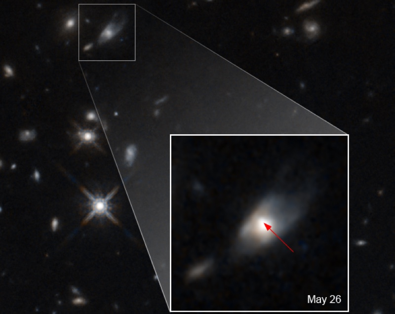 GRB 200522A на снимке телескопа Hubble 26 мая 2020 г. / ©NASA, ESA, W. Fong, T. Laskar