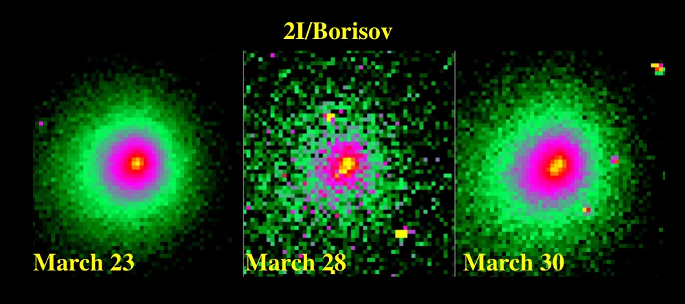 Снимки кометы, сделанные телескопом Hubble / © David Jewitt (UCLA), Max Mutchler (STSCI), Yoonyoung Kim (MPI), Hal Weaver (JHU-APL), Man-To Hui (U. Hawaii)