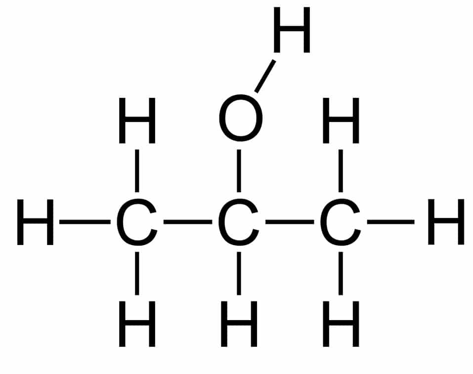 Структурная формула изопропанола / © Ben Mills/Wikimedia Commons