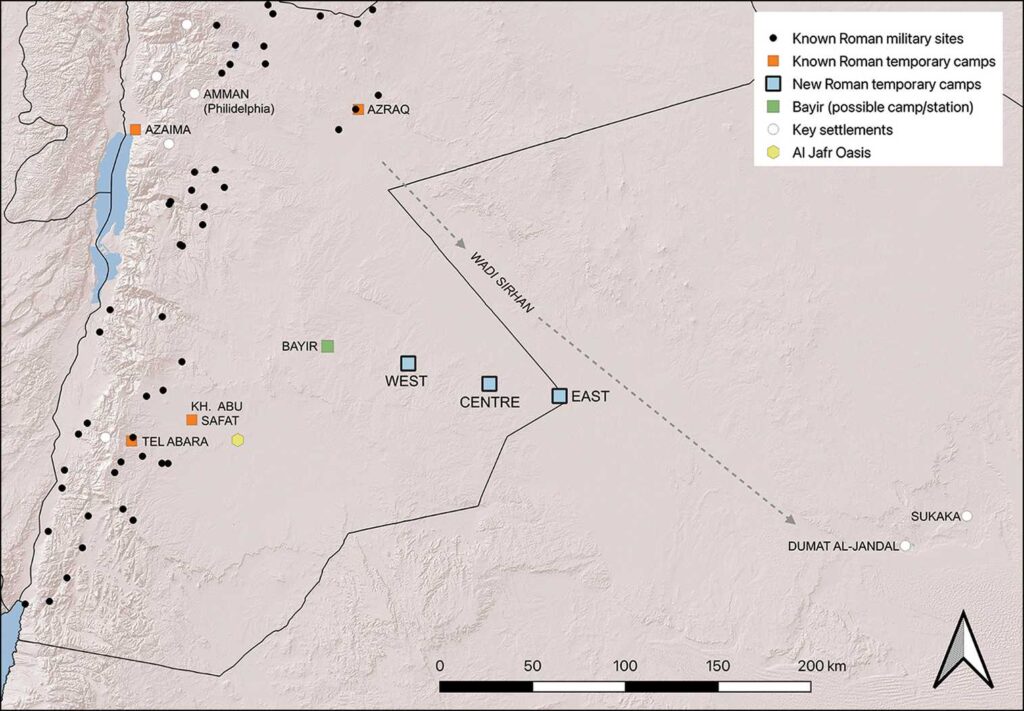 На карте показано расположение военных лагерей / ©Michael Fradley et al.