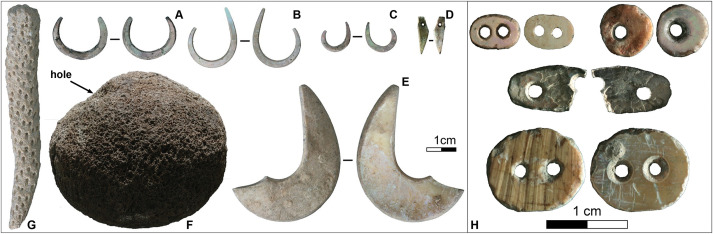 Рыболовные крючки (слева) и украшения (справа), найденные в пещере Гуа Макпан / ©www.sciencedirect.com