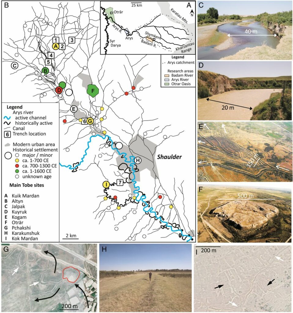  Геоморфология и археология водосбора реки Арыс и оазиса Отрар / ©www.pnas.org