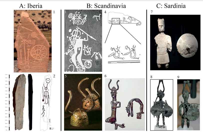 Находки, сделанные на юго-востоке Иберии, в Скандинавии и на Сардинии / ©Vandkilde H. et al.