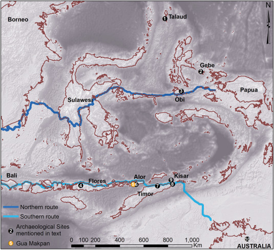 Передвижение людей от острова к острову на пути в Австралию / ©www.sciencedirect.com 