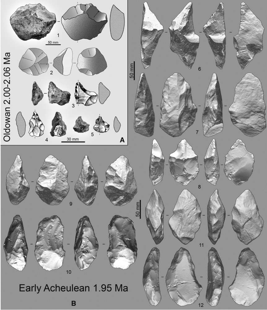 Олдувайские и ашельские орудия со стоянки Гарба-IV / © Margherita Mussi et al.