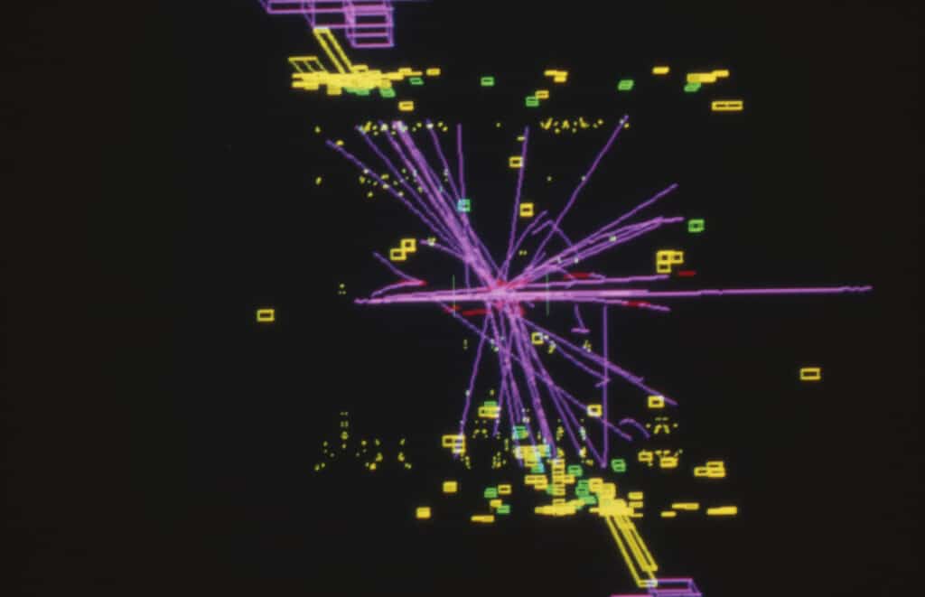 Графическое отображение столкновений частиц, эксперимент DELPHI на встречных электрон-позитронных пучках LEP в CERN / ©CERN