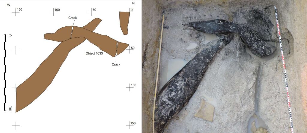 Фрагмент древнейшей деревянной конструкции / © Barham L. et al.