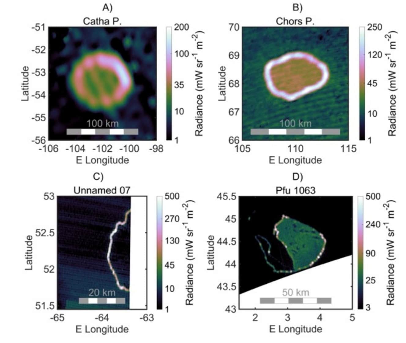 Примеры лавовых озер на Ио / © Alessandro Mura et al., 2024