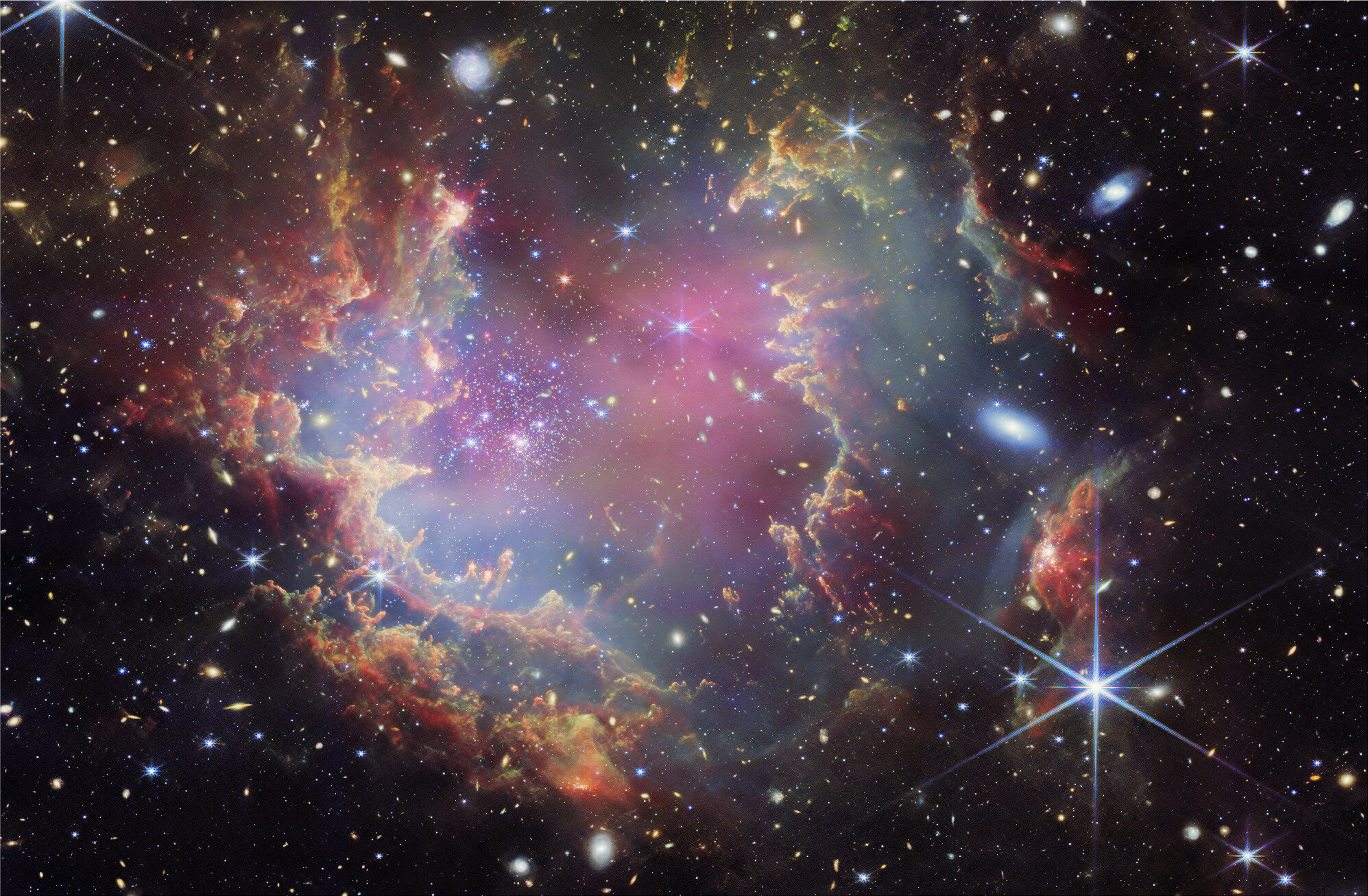 Звездное скопление NGC 602, в котором наблюдают десятки коричневых карликов / © ESA/Webb, NASA & CSA, P. Zeidler, E. Sabbi, A. Nota, M. Zamani (ESA/Webb)